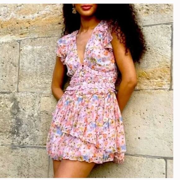 LoveShackFancy Marisela Mini Dress in Pastel Confetti sz 2 - Picture 2 of 9